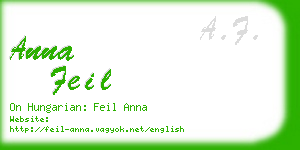 anna feil business card